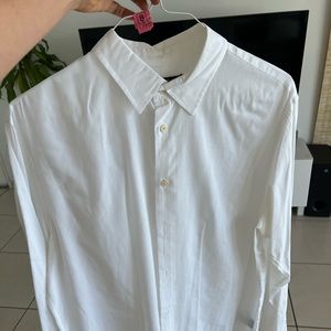 White button down John Varvatos shirt.